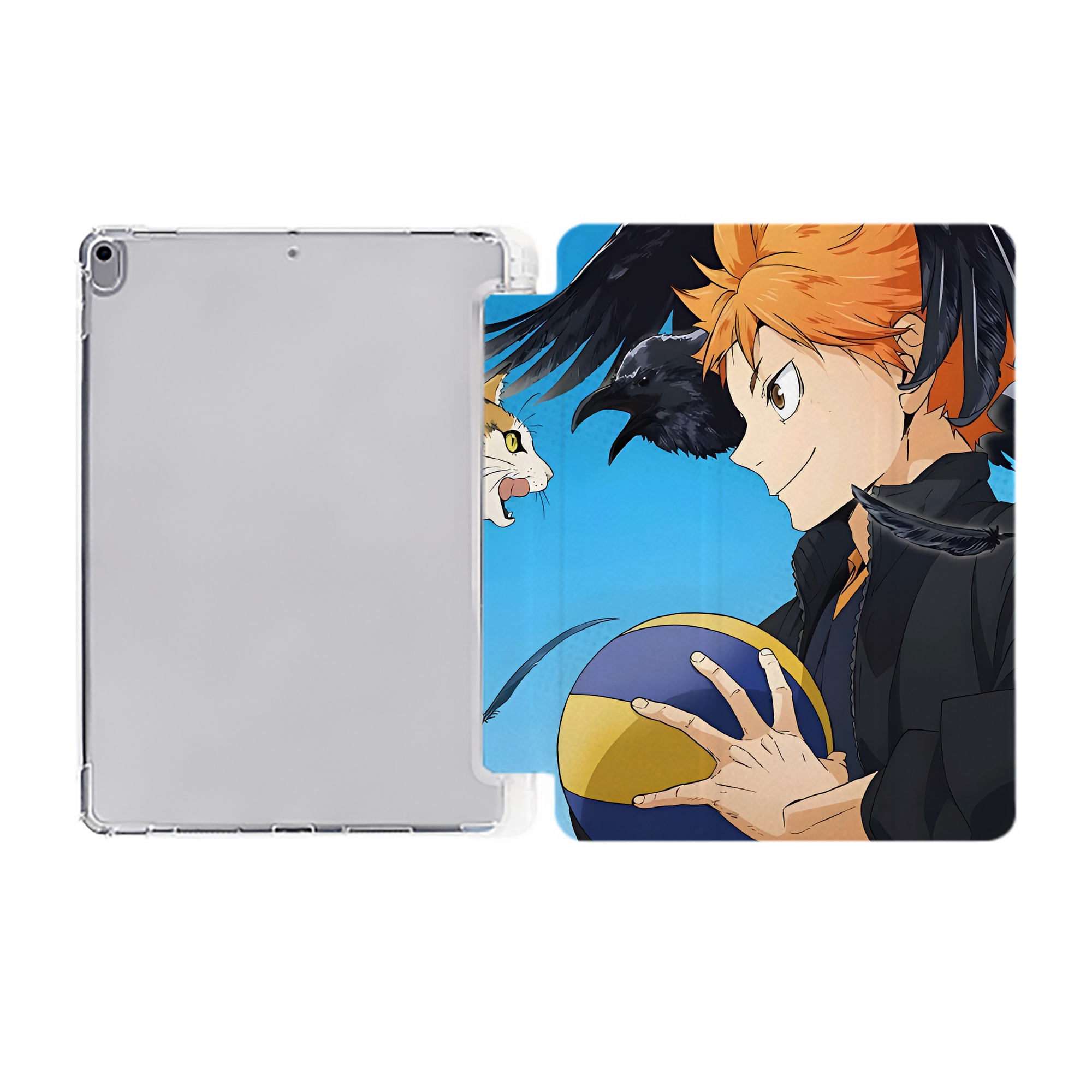 （画像用） ハイキュー!! Haikyu!! IPad ケース ペン収納付き 三つ折りスタンド PUレザー×シリコン 対応機種9.5/10.5/10.9インチ